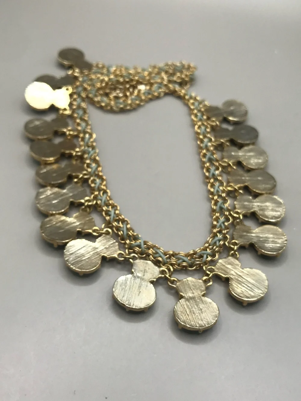 Gold-Tone & Faux Turquoise Pendants Necklace - Picture 7 of 8